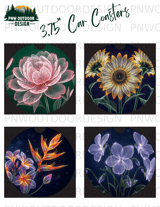 40oz Sunflower Tumbler Sublimation Wrap Seamless Distressed Digital Download + Car Coaster PNG File thumbnail 13