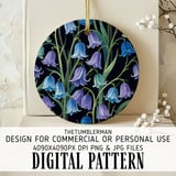 Bluebell Flowers Tumbler Design, Digital Paper Pack, Watercolor Floral Backgrounds, Printable PNG, Scrapbook Paper, Junk Journal thumbnail 3