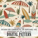 Retro Coastal Beach Digital Design Size Bundle Png thumbnail 2