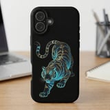 Glowing Blue Tiger MagSafe® Phone Case thumbnail 6