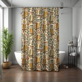 Whimsical Woodland Owl Pattern Shower Curtain thumbnail 7