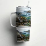 Coastal Seal Tumbler Wrap Digital Design 40oz | Ocean Lighthouse Beach Tumbler PNG Sublimation File | Marine Life Tumbler Art for Sea Lovers thumbnail 6