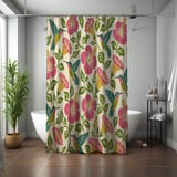 Artisanal Hummingbird Bloom Shower Curtain thumbnail 7
