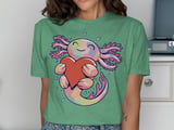 Cute Axolotl Heart Graphic T-Shirt thumbnail 8