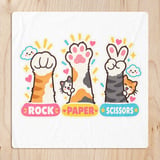 Rock Paper Scissors Cat Paw Hand Game Graphic T-Shirt Pet Rescue Kitten Print thumbnail 8