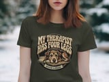 My Therapist Has Four Legs Dog Lover T-Shirt, Rescue Dog Parent Gift, Retro Pet Owner Tee, Animal Lover Shirt thumbnail 4