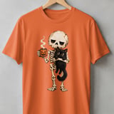 Skeleton Coffee and Black Cat Tee thumbnail 3