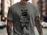 Just Treat Me Normal Raccoon T-Shirt, Funny Animal Lover Tee, Sarcastic Introvert Humor Graphic Shirt, Unique Wildlife Gift Apparel thumbnail 1