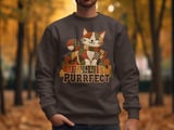 Fall Is Purrfect Sweatshirt, Quilted Cat Hoodie, Cute Autumn Cat Tote Bag, Cozy Fall Season Crewneck, Thanksgiving Cat Mom Gift thumbnail 16