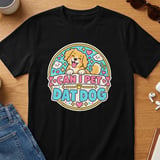 Can I Pet Dat Dog Meme Cartoon Golden Retriever Puppy Animal Lover Graphic T-Shirt thumbnail 5