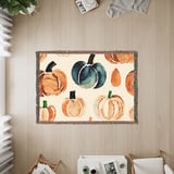 Watercolor Pumpkin Pattern Blanket, Autumn Decor Pillow, Fall Harvest Thanksgiving Throw, Decorative Home Accent, Farmhouse Cushion thumbnail 5
