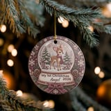 Baby First Christmas Ornament, Custom Woodland Deer Snow Globe Keepsake, Personalized Fawn Ornaments, Rustic Winter Holiday Tree Decor thumbnail 8