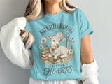 Christian Shepherding Little Hearts T-Shirt | Cute Lamb Daisy Pastor Teacher Gift | Faith-Based Apparel Tee thumbnail 11