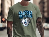 Glasses Retired T-Shirt Post LASIK Eye Surgery Vision Correction Eyeball Graphic Apparel thumbnail 2