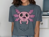 Kawaii Axolotl Pocket Peek T-Shirt thumbnail 11