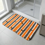 Halloween Bat Shower Curtain and Bath Mat, Spooky Striped Bathroom Decor, Grunge Orange and Black Autumn Bat Decor, Gothic Home Gift thumbnail 10