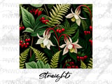 Botanical Tumbler Sublimation Design, Dark Floral 20oz Skinny Tumbler Wrap PNG, Vintage Fern & Berry Wildflower Seamless Digital thumbnail 13
