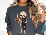 Skeleton Cat and Coffee Tee or Sweatshirt thumbnail 17