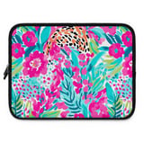 Vibrant Floral Laptop Sleeve, Pink Teal Botanical Accessory Pouch, Abstract Pattern Tech Case, Summer Gifts for Her thumbnail 6
