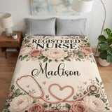 Registered Nurse Floral Blanket thumbnail 3