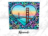 20oz Tumbler Wrap: San Francisco, Heart, Leopard Print, Full Wrap, Digital Download thumbnail 5