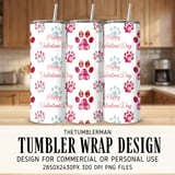 Digital Valentine Pattern, Valentine Paw Print Pattern, Valentine Dog Paw Print Pattern, Valentines Day Digital Bundle Pattern thumbnail 2