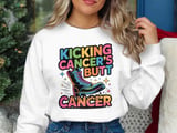 Cancer fighting t-shirt, Kicking Cancer s Butt Boot, Cancer Awareness, Survivor Support, Inspirational Shirt, Fight Cancer Tee, Strong Woman thumbnail 3