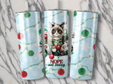Grumpy Cat Christmas 20oz. Tumbler Wrap PNG, Funny Cat Lover Gift, Nope Not Today Seamless Digital Download, Winter Holiday Design thumbnail 2
