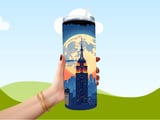 New York City Tumbler Wrap Digital | NYC Empire State Building Skyline Full Moon | 20oz Skinny Seamless Sublimation Design PNG thumbnail 4