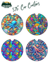 40oz Tumbler Sublimation Wrap, Octopus Seamless Pattern, Distressed Tapered, Under the Sea Digital Download, Ocean Creature Wrap thumbnail 7