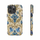 Floral iPhone Case: Bluebell Pattern, Elegant Vintage Design, Protective Phone Cover thumbnail 2