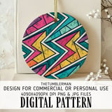 Digital Bundle Pattern, Geometric Pattern, Retro Pattern, Seamless Pattern, Digital Paper, Scrapbooking, Print on Demand, Digital Files thumbnail 3
