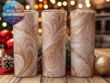20 oz Skinny Tumbler Wrap, Pink Marble Gold, Sublimation Design, Straight and Tapered Wrap png, Tumbler Digital Download, Glitter Swirl Art thumbnail 2