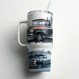 Vintage Chevrolet Truck 40oz Tumbler Wrap Digital File. Classic Car Sublimation Design for Men, Rustic Misty Forest Auto Art PNG Gift thumbnail 10