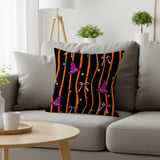 Witch Hat Velveteen Blanket - Spooky Cute Halloween Throw Pillow, Whimsical Orange & Black Stripe Witchy Home Decor Gift thumbnail 19