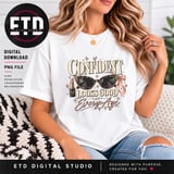 Confident Looks Good At Every Age PNG Vintage Retro Sunglasses Glam Birthday Clipart, Classy Women Empowerment Sublimation Design thumbnail 2