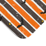 Halloween Bat Shower Curtain and Bath Mat, Spooky Striped Bathroom Decor, Grunge Orange and Black Autumn Bat Decor, Gothic Home Gift thumbnail 12