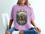 Mama Bear Prays Hard Rustic Christian Mom Art, Faith-Based Mountain Bear Family Design for Strong Motherhood Other thumbnail 6