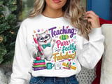 Teaching is Purrfectly Fabulous Cat T-Shirt thumbnail 3