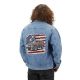 American Waggy, Grand Wagoneer Denim Jacket, 4x4 SUV Art, Denim Jacket Decal, Classic Car Illustration,  Car Lover Gift thumbnail 1