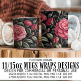 Pink Camellia Tumbler Design, Floral Digital Papers, Watercolor Flowers, Junk Journal Pages, Printable Tumbler PNG, Scrapbooking Paper thumbnail 4