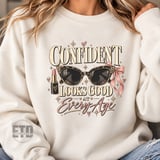 Confident Looks Good At Every Age PNG Vintage Retro Sunglasses Glam Birthday Clipart, Classy Women Empowerment Sublimation Design thumbnail 19