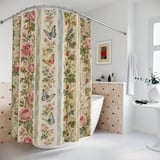 Cottage Bloom Floral Stripe Shower Curtain thumbnail 2