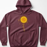 Pickleball Gildan Fleece Hoodie, pickleball Sunflower Stem Graphic, Court Pullover thumbnail 3