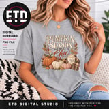 Pumpkin Season But Make It Chic PNG, Cozy Fall Sublimation Design, Autumn Coffee Graphic, Boho Neutral Pumpkin Clipart DTG Shirt File thumbnail 13