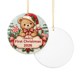 Baby First Christmas Ornament, Custom Teddy Bear Keepsake, Personalized Name Holiday Ornaments, Vintage Baby Xmas Decor, New Parent Gift thumbnail 6