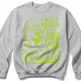 Pickleball Gildan Crewneck Sweatshirt, All I Need Is Jesus And Pickleball, Court Warm Up thumbnail 7