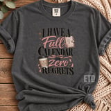Full Calendar Zero Regrets PNG, Funny Coffee Lover Sublimation Design, Girly Planner Bow Graphic, Coquette Social Butterfly Clipart thumbnail 6