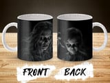 Horror Face Mug Wrap Halloween Sublimation Design Creepy Zombie Digital Download Scary Spooky PNG 11oz 15oz Mug Wrap thumbnail 8