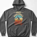 Pickleball Gildan Fleece Hoodie, Crazy Pickleball Lady Vintage Silhouette, Warmup Match Court Pullover thumbnail 4